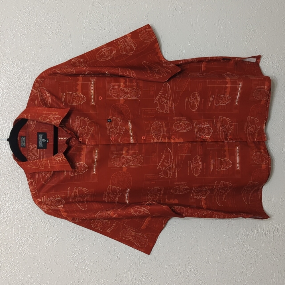 Rocawear XL Red Graphic Button Down